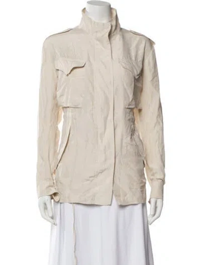 Pre-owned Rag & Bone Silk Utility Jacket In Neutral
