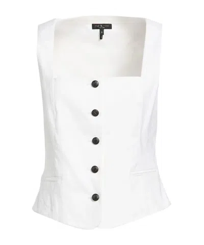 Rag & Bone Simple Sleeveless Square-neck Top In White