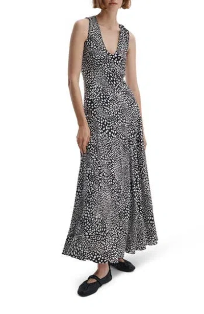 Rag & Bone Sinead Print Midi Dress In Black Lp