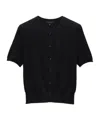 Rag & Bone Dina Short-sleeve Cardigan In Black