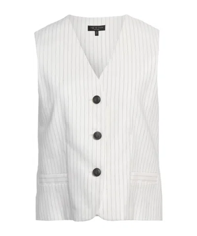 Rag & Bone Single-breasted Striped Waistcoat In White