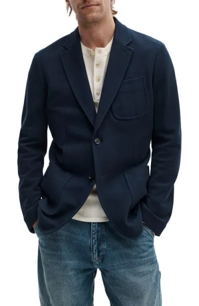 Rag & Bone Skeleton Knit Pique Blazer In Blue