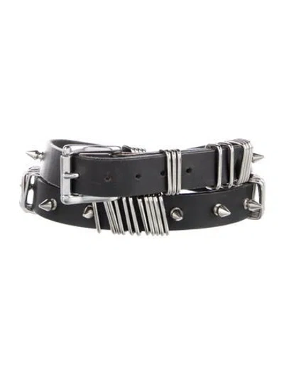 Pre-owned Rag & Bone Skinny Leather Belt In Black