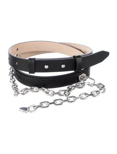 Pre-owned Rag & Bone Skinny Leather Belt In Black