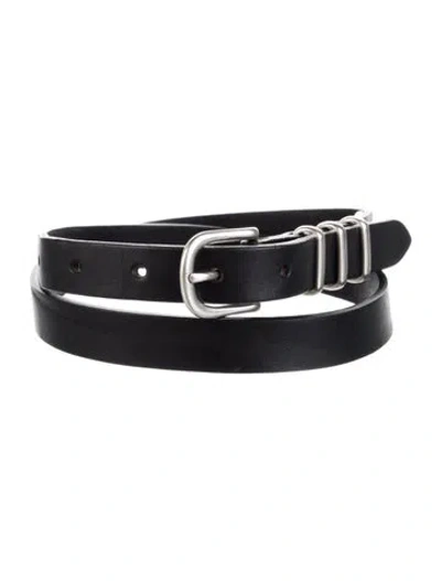 Pre-owned Rag & Bone Skinny Leather Belt In Black