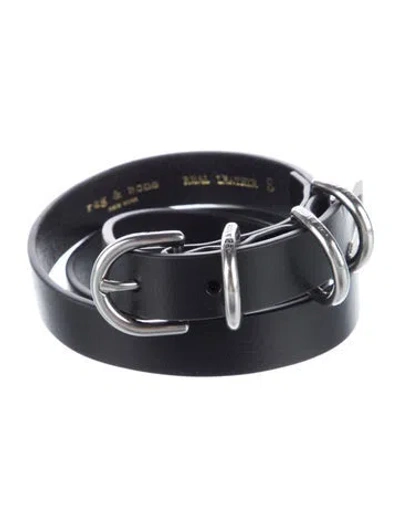 Pre-owned Rag & Bone Skinny Leather Belt In Black