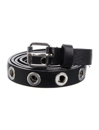 Pre-owned Rag & Bone Skinny Leather Belt In Black