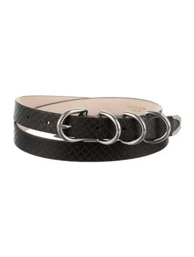 Pre-owned Rag & Bone Skinny Leather Belt In Black