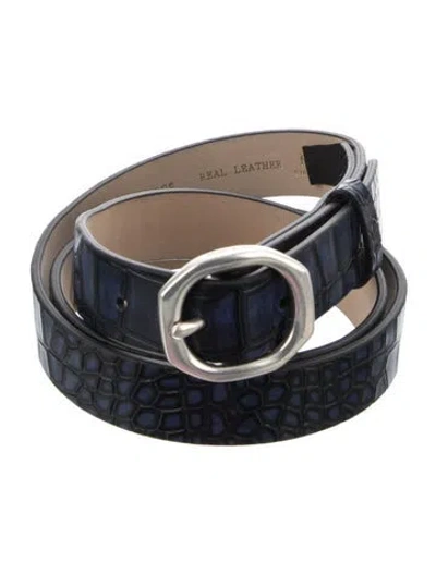 Pre-owned Rag & Bone Skinny Leather Belt In Black