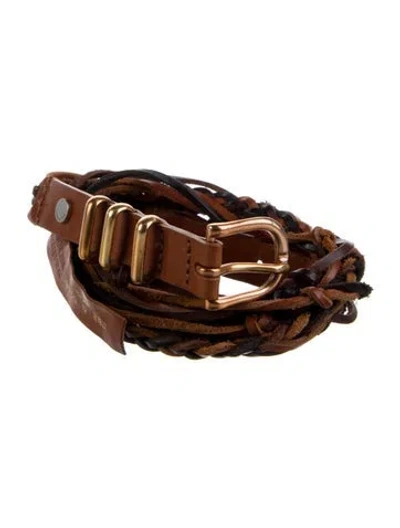 Pre-owned Rag & Bone Skinny Leather Belt In Brown