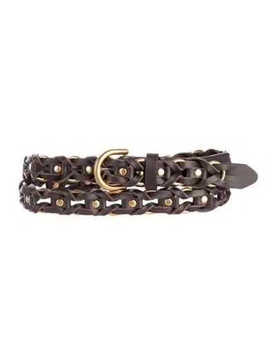 Pre-owned Rag & Bone Skinny Leather Belt In Brown