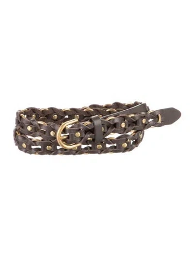 Pre-owned Rag & Bone Skinny Leather Belt In Brown
