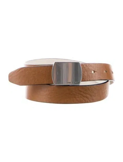 Pre-owned Rag & Bone Skinny Leather Belt In Brown/white