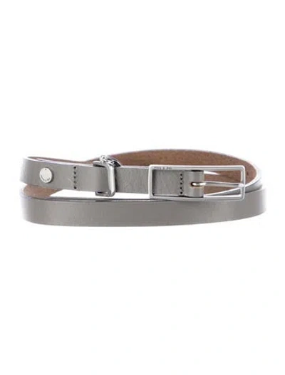 Pre-owned Rag & Bone Skinny Leather Belt In Grey