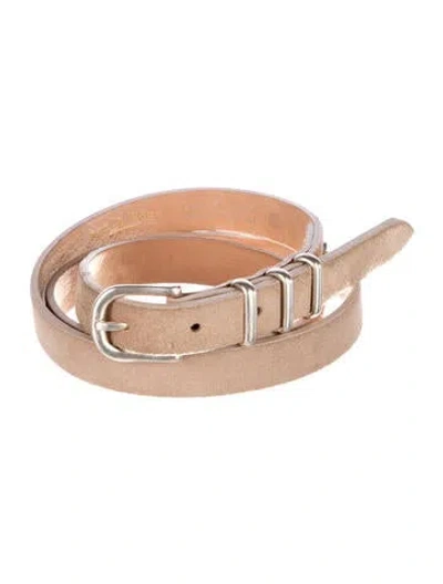 Pre-owned Rag & Bone Skinny Leather Belt In Neutrals