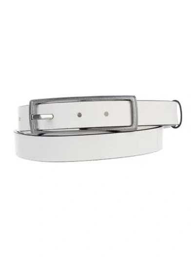 Pre-owned Rag & Bone Skinny Leather Belt In White