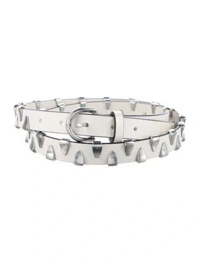 Pre-owned Rag & Bone Skinny Leather Belt In White