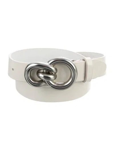 Pre-owned Rag & Bone Skinny Leather Belt In White