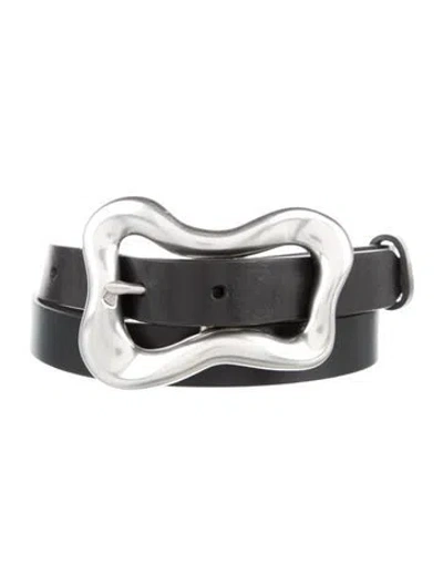 Pre-owned Rag & Bone Skinny Leather Waist Belt In Black