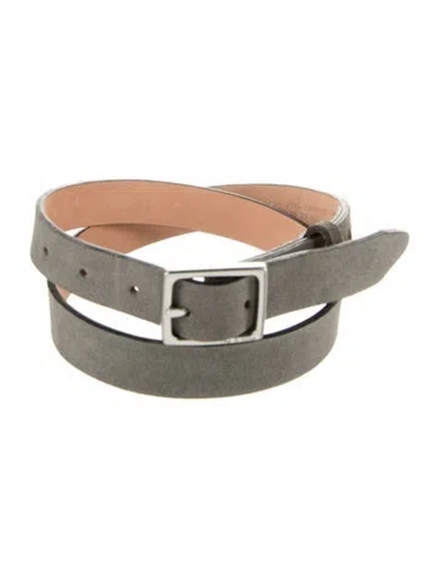 Pre-owned Rag & Bone Skinny Leather Waist Belt In Grey
