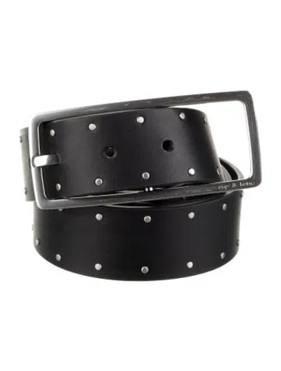 Pre-owned Rag & Bone Skinny Leather Waist Belt W/ Tags In Black
