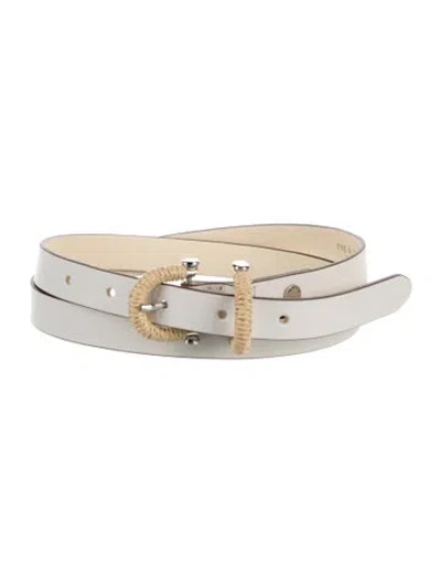 Pre-owned Rag & Bone Skinny Leather Waist Belt In White