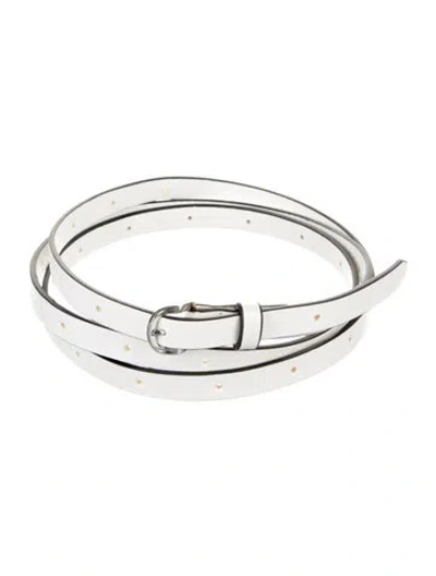 Pre-owned Rag & Bone Skinny Leather Waist Belt In White