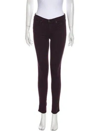 Pre-owned Rag & Bone Skinny Leg Pants In Burgundy