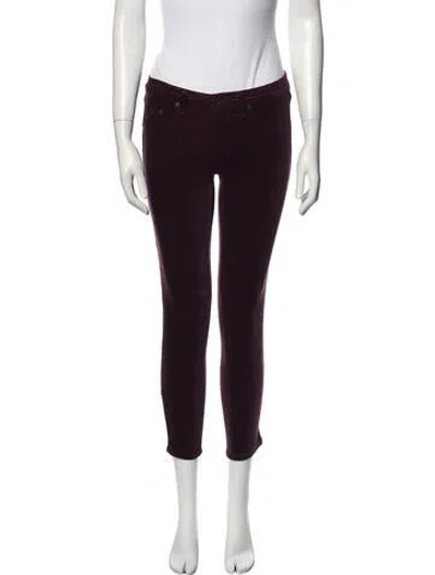 Pre-owned Rag & Bone Skinny Leg Pants In Burgundy