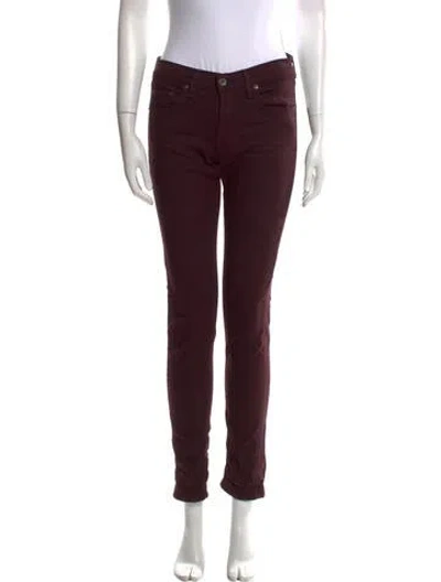 Pre-owned Rag & Bone Skinny Leg Pants In Burgundy