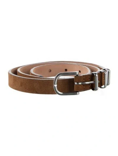 Pre-owned Rag & Bone Skinny Suede Belt In Brown