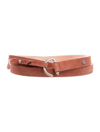 Pre-owned Rag & Bone Skinny Suede Belt Kit In Pink