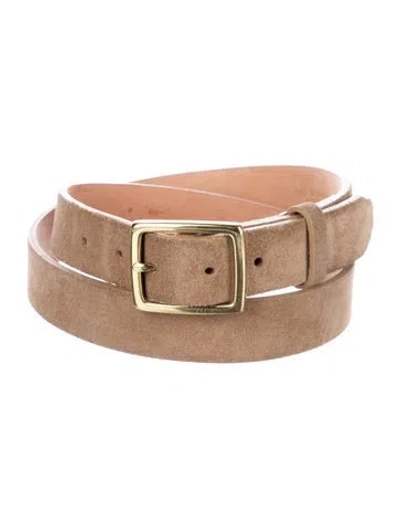 Pre-owned Rag & Bone Skinny Suede Belt In Neutral