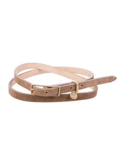 Pre-owned Rag & Bone Skinny Suede Belt In Neutral
