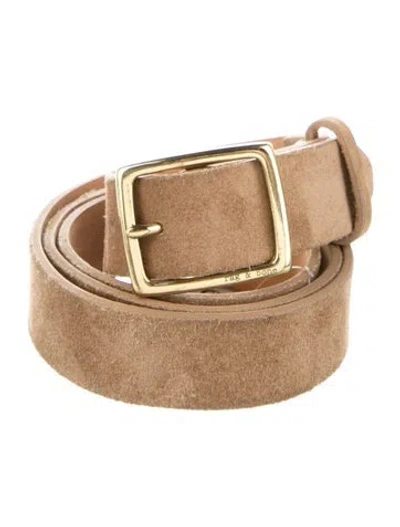 Pre-owned Rag & Bone Skinny Suede Belt In Neutral