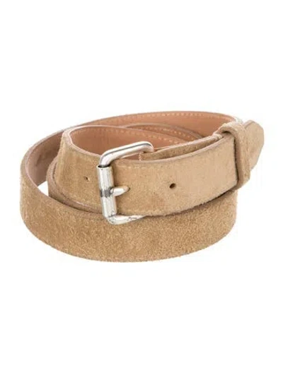 Pre-owned Rag & Bone Skinny Suede Belt In Neutrals