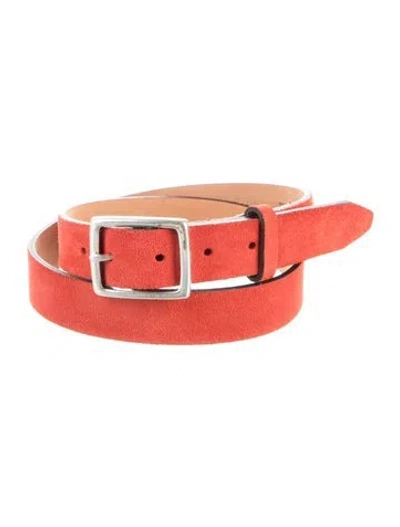 Pre-owned Rag & Bone Skinny Suede Belt In Red