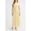 Rag & Bone Skye Smocked Drop-waist Maxi Dress In Yellow