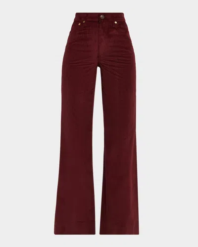 Rag & Bone Skylar High-rise Corduroy Trousers In Burgundy