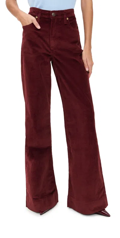 RAG & BONE SKYLAR HIGH-RISE CORDUROY TROUSERS BURGUNDY