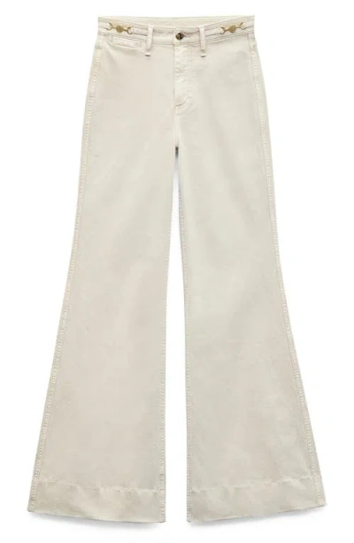 Rag & Bone Skylar High Waist Flare Trouser Jeans In White