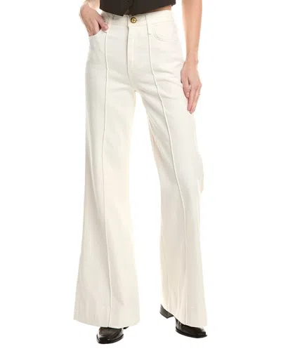 Rag & Bone Skylar High-rise Ecru Wide Leg Flare Jean In Metallic