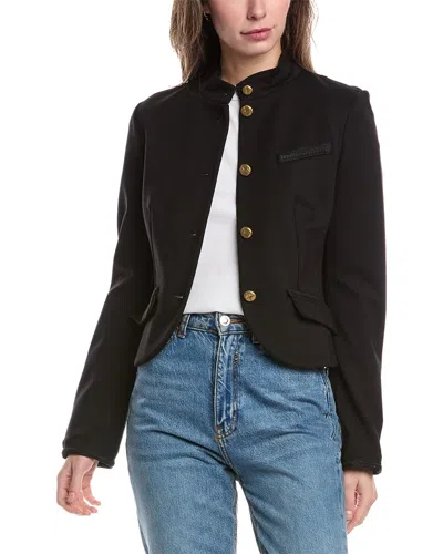 Rag & Bone Slade Braided Cropped Ponte Blazer In Black
