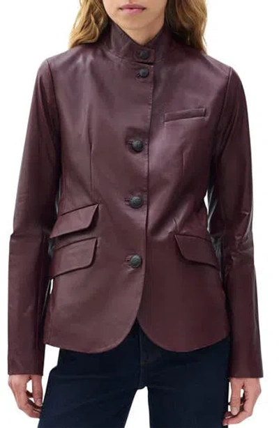 Rag & Bone Slade Leather Blazer In Brown