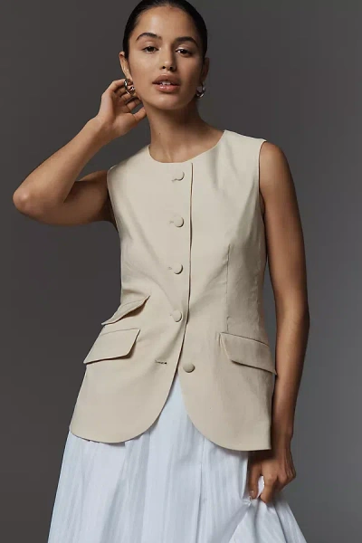 RAG & BONE SLADE LINEN BLEND VEST JACKET