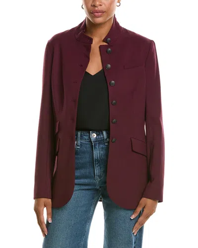 Rag & Bone Slade Long Wool-blend Blazer In Red
