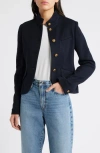 Rag & Bone Slade Cropped Wool-blend Jacket In Blue