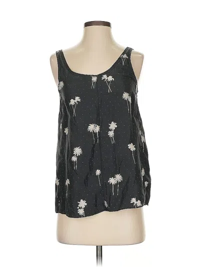Pre-owned Rag & Bone Sleeveless Silk Top Gray Floral Pattern Strapless Neckline Tops