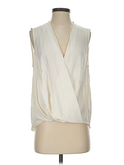 Pre-owned Rag & Bone Sleeveless Silk Top Ivory Plunge Neckline Tops