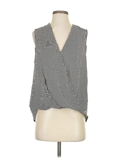 Pre-owned Rag & Bone Sleeveless Silk Top Silver Plunge Neckline Tops